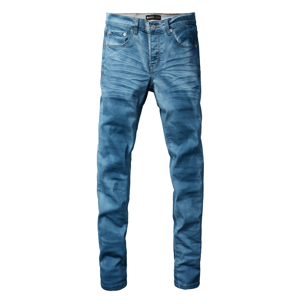 Men classic streetwear Jeans Washed BlueClean Look Skinny Fit 9106