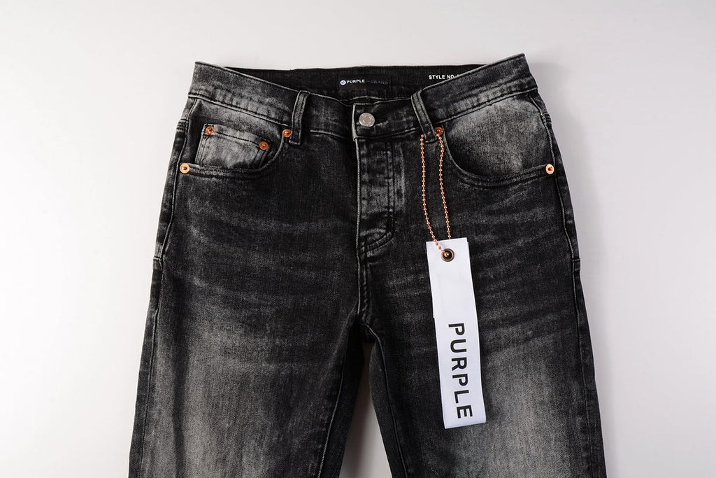 Men Streetwear Skinny Jeans Dark Gray Wash with Minimalist Style 9019