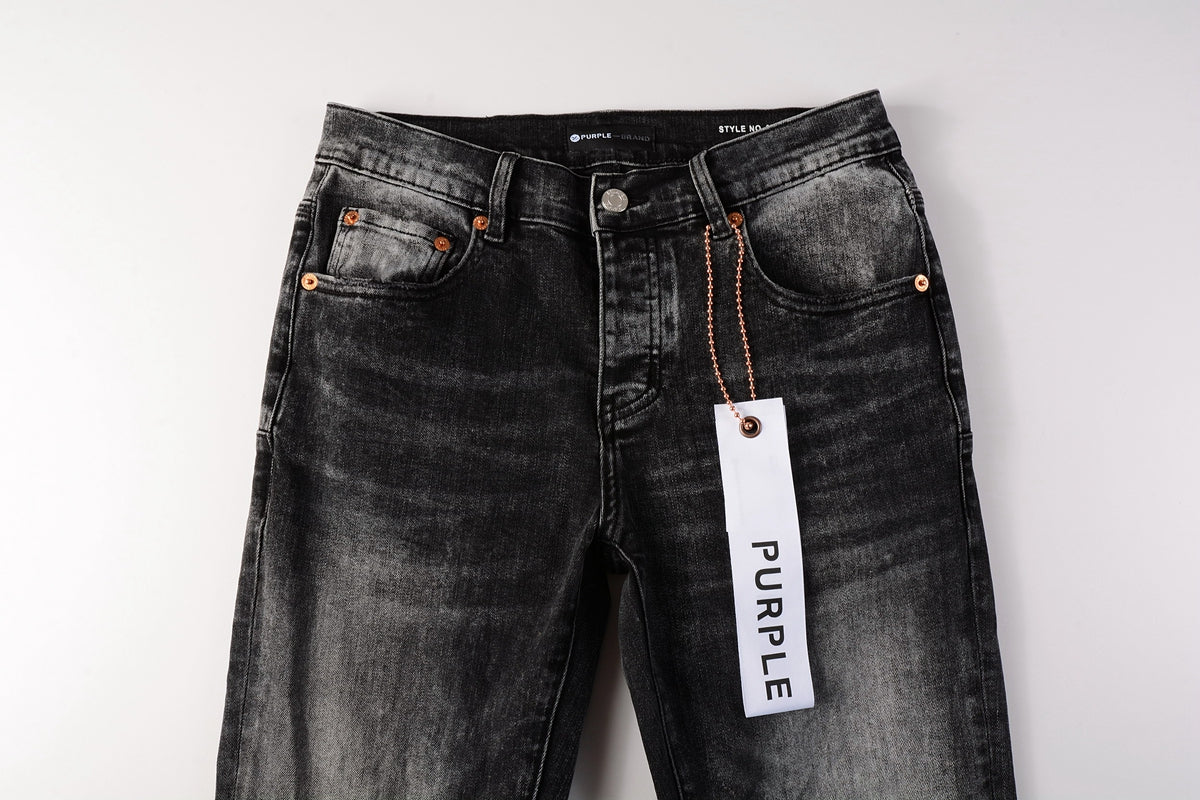 Men Streetwear Skinny Jeans Dark Gray Wash with Minimalist Style 9019