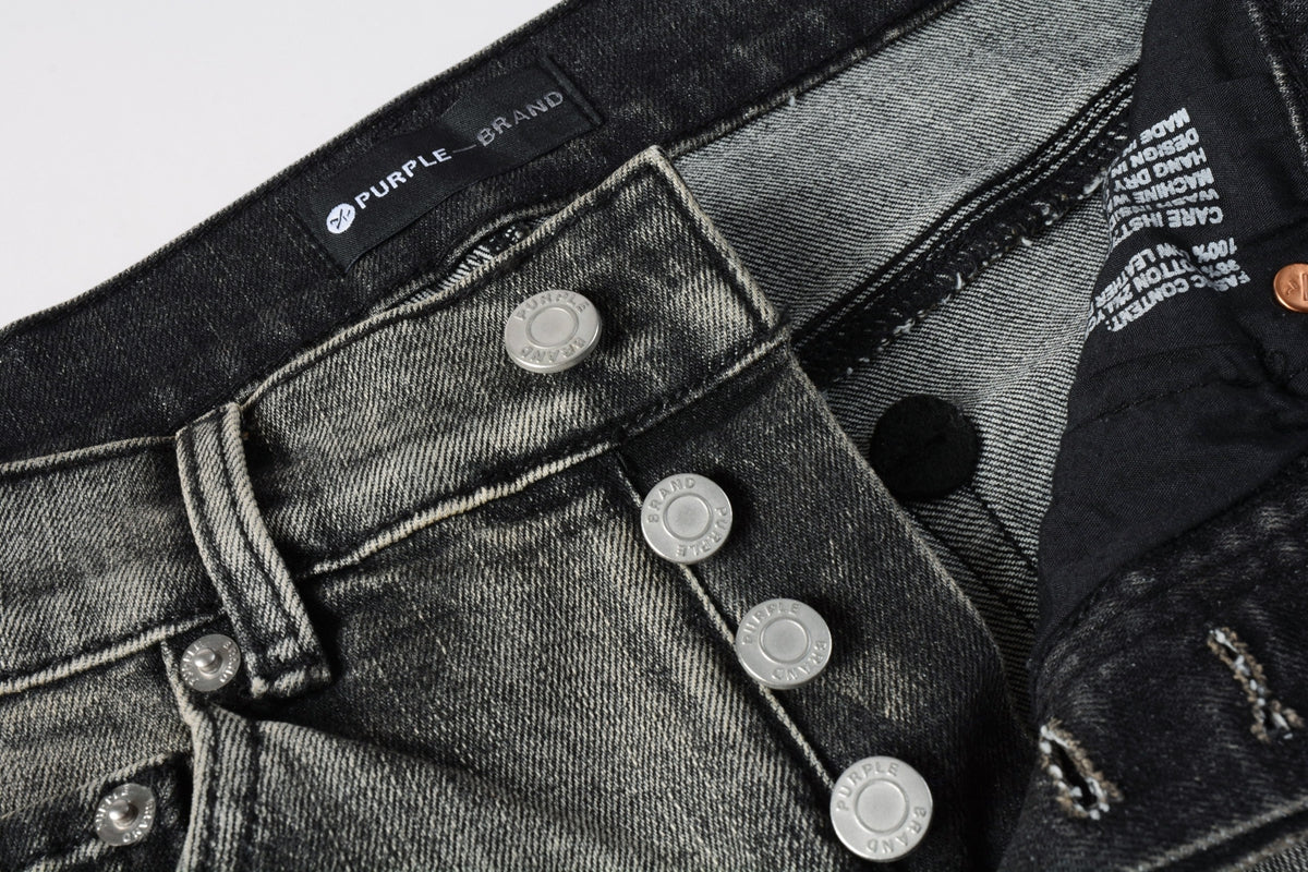 Men Classic Streetwear Jeans Distressed Black Grey Ripped skinny 9068