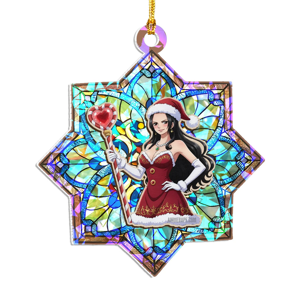 Boa Hancock One Piece Wood Shattered Glass Hologram Ornament - 8 in