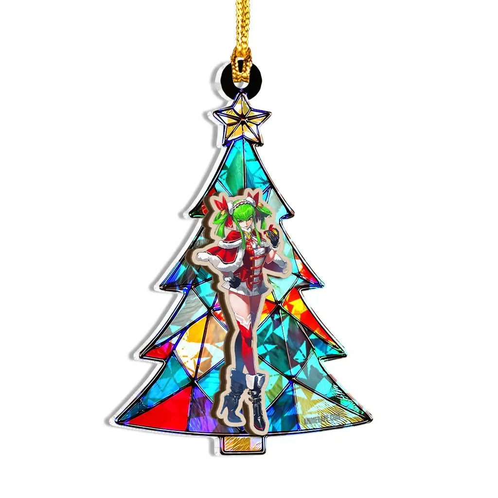 C.C. Code Geass Wood Shattered Glass Hologram Ornament - 8 in