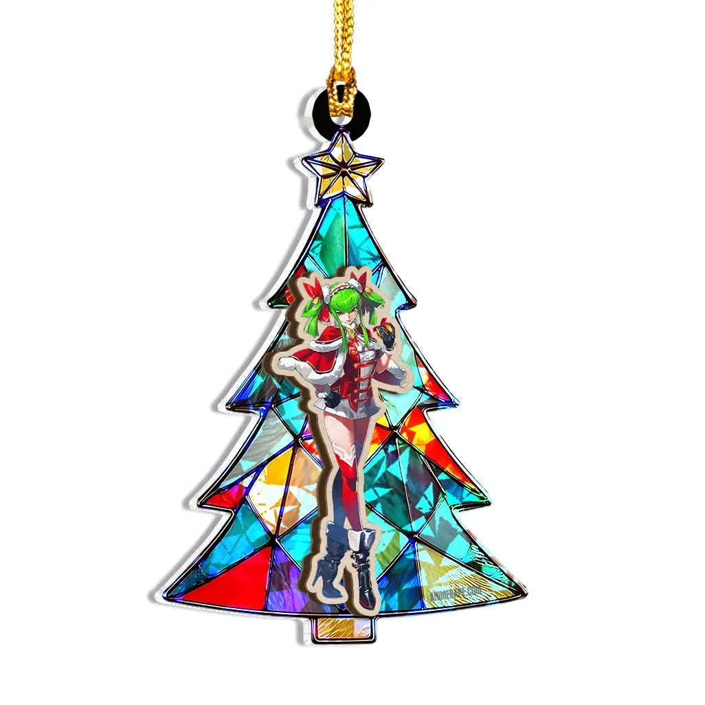 C.C. Code Geass Wood Shattered Glass Hologram Ornament - 8 in