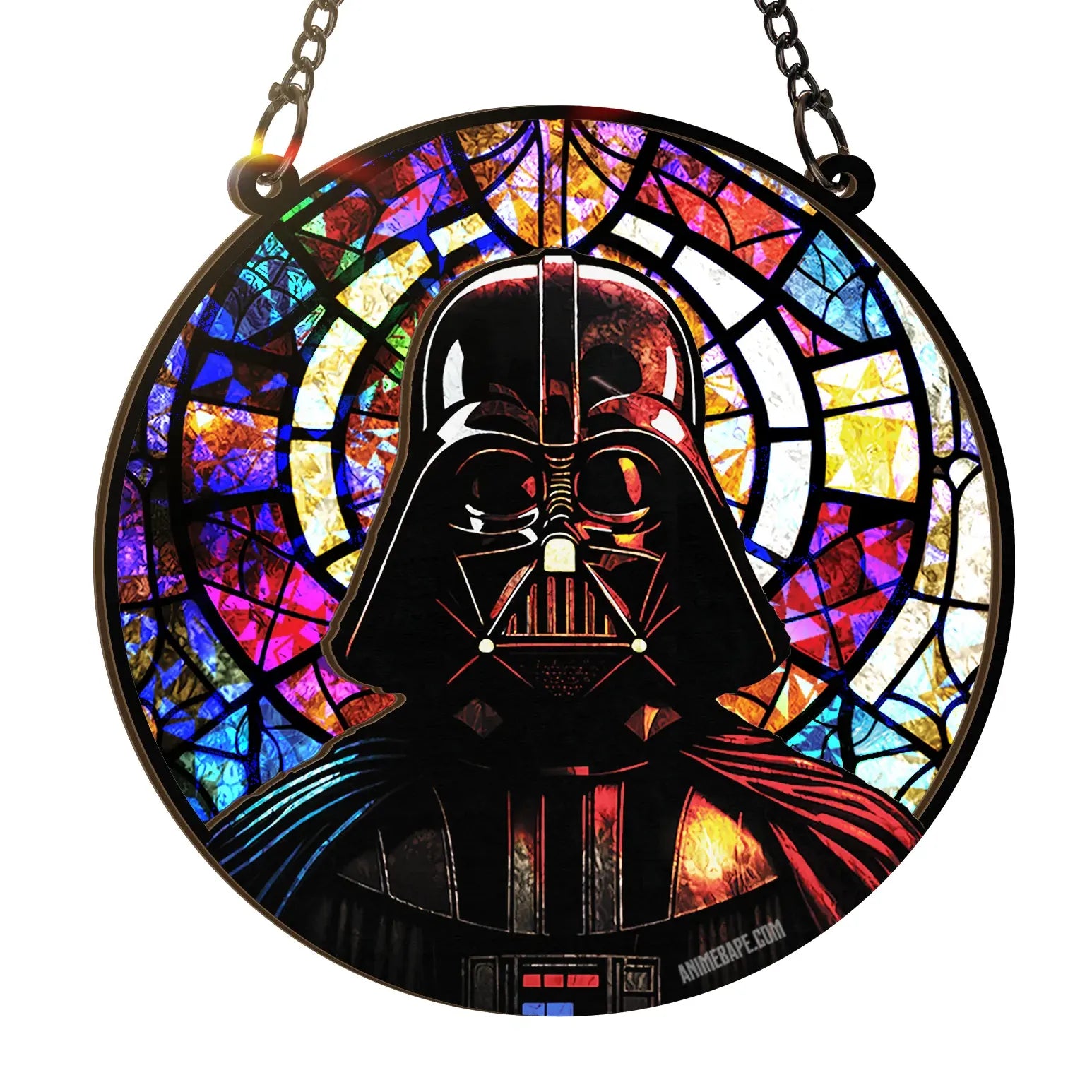 Darth Vader Star Wars Wood Shattered Glass Hologram Ornament - 3.5 in