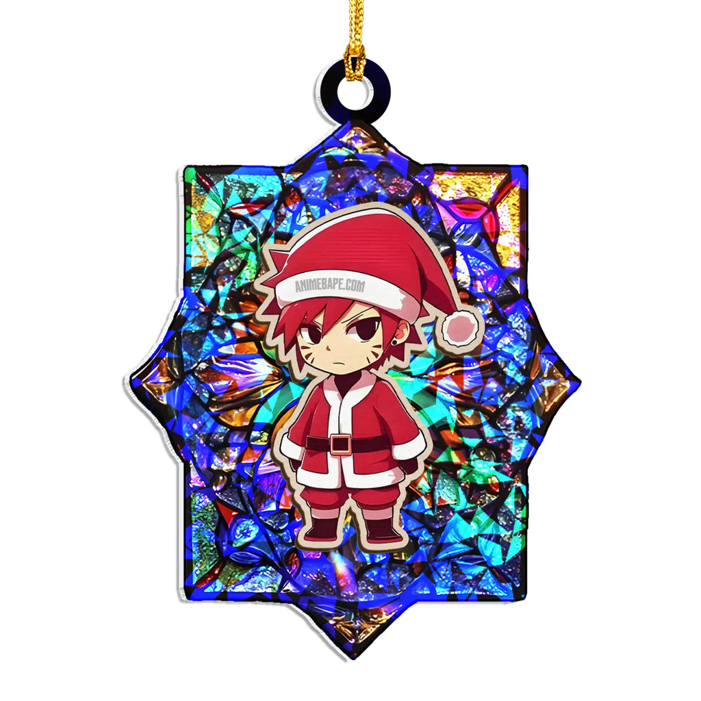 Gaara Naruto Wood Shattered Glass Hologram Ornament - 8 in