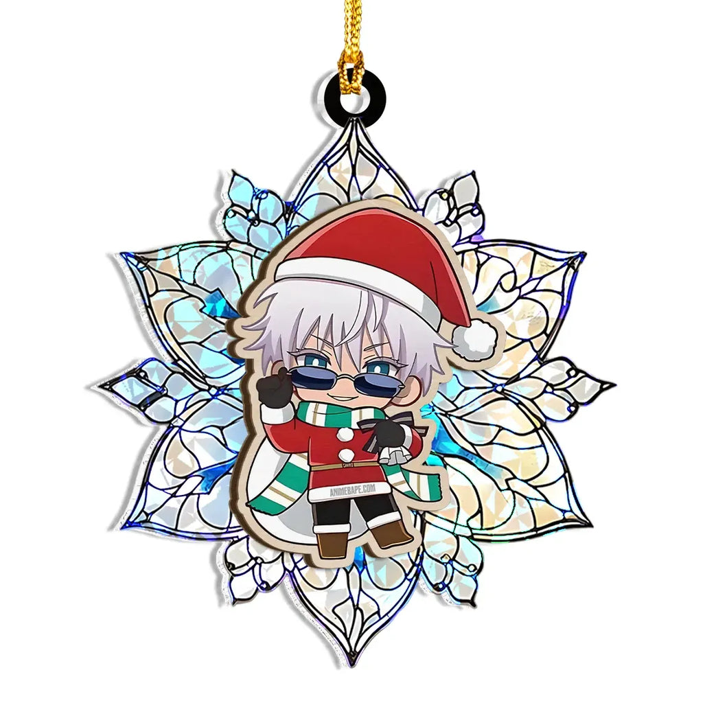 Gojo Satoru Jujutsu Kaisen Wood Shattered Glass Hologram Ornament - 8 in