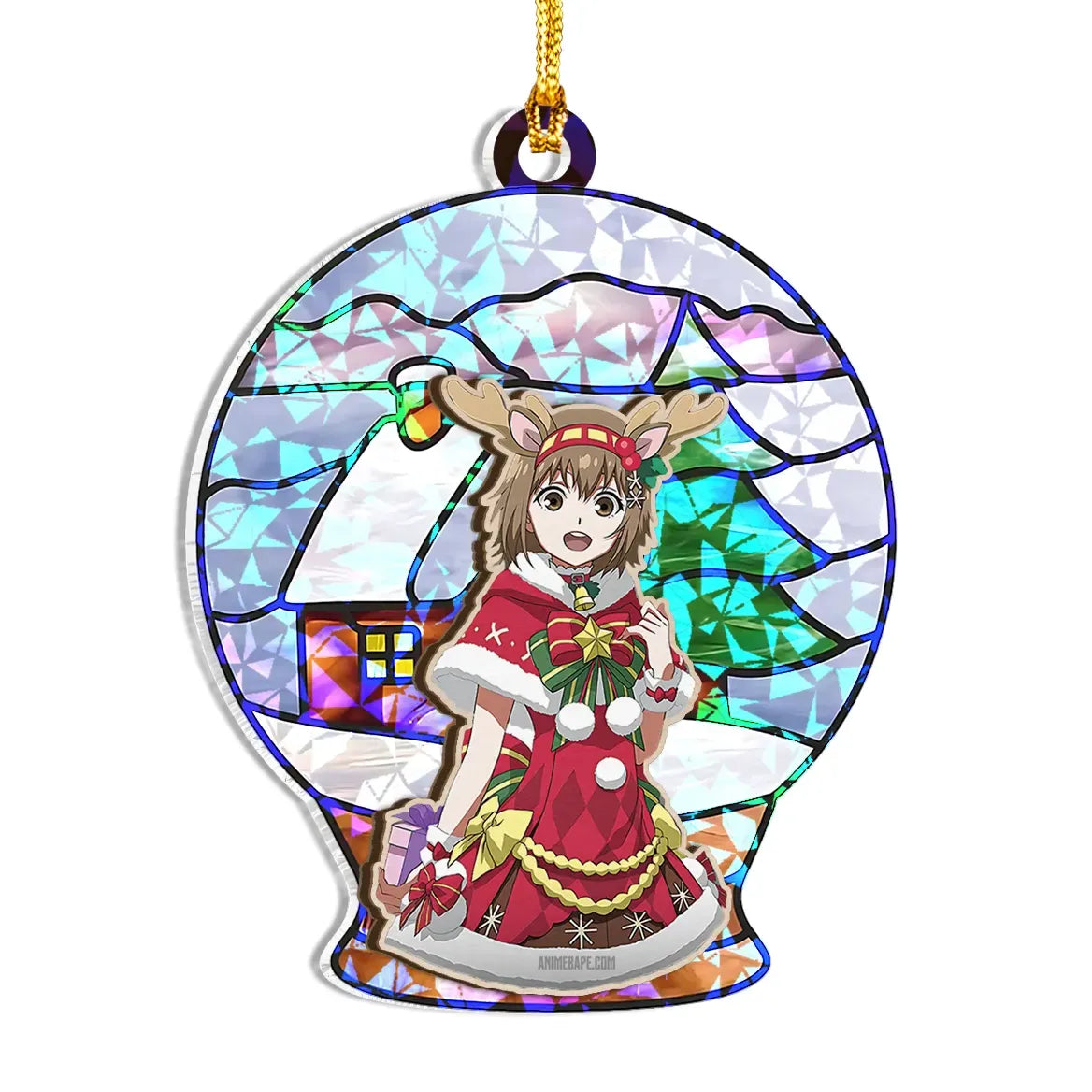 Hinami Fueguchi Tokyo Ghoul Wood Shattered Glass Hologram Ornament - 8 in