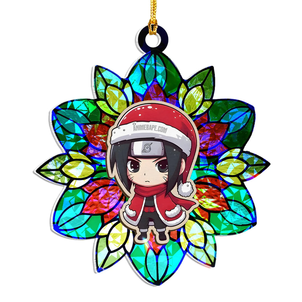 Itachi Uchiha Naruto V2 Wood Shattered Glass Hologram Ornament - 8 in