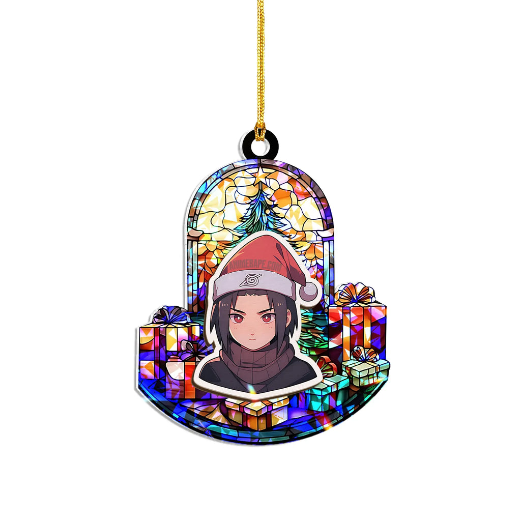 Itachi Uchiha Naruto Wood Shattered Glass Hologram Ornament - 8 in