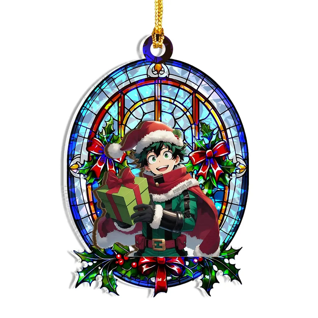 Izuku Midoriya My Hero Academia Wood Shattered Glass Hologram Ornament - 8 in