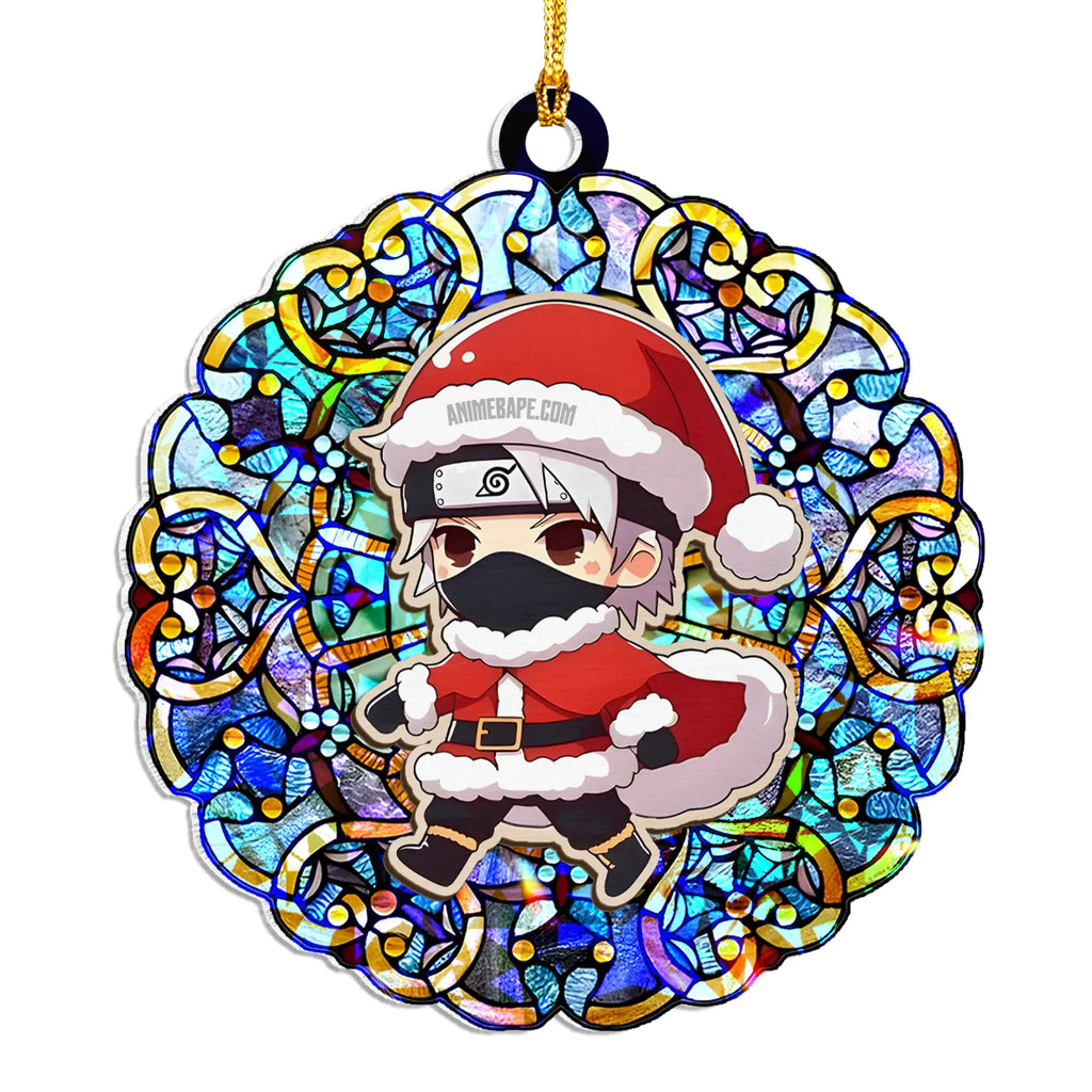 Kakashi Hatake Naruto V2 Wood Shattered Glass Hologram Ornament - 8 in