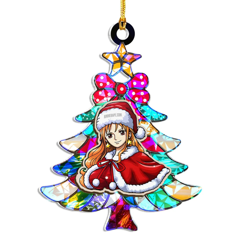 Nami One Piece Wood Shattered Glass Hologram Ornament - 8 in