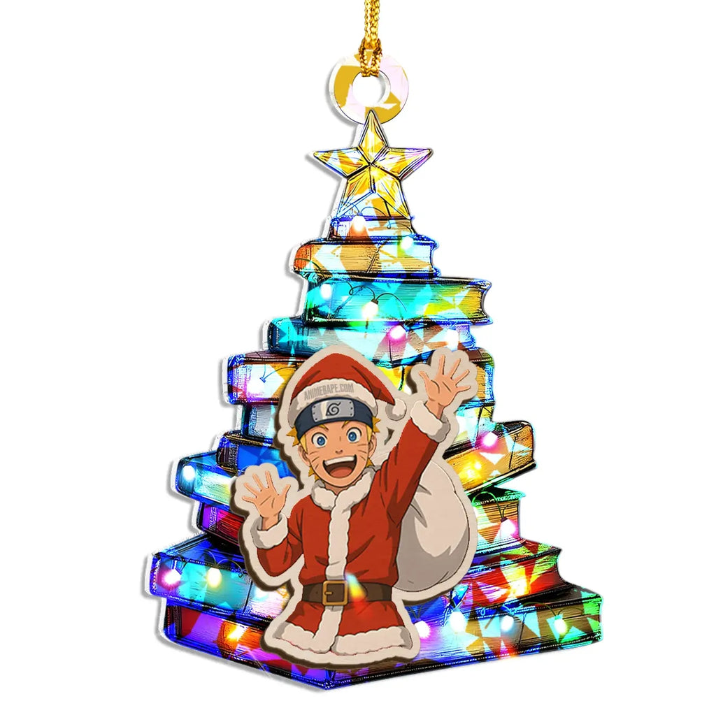 Naruto Uzumaki Naruto V3 Wood Shattered Glass Hologram Ornament - 8 in