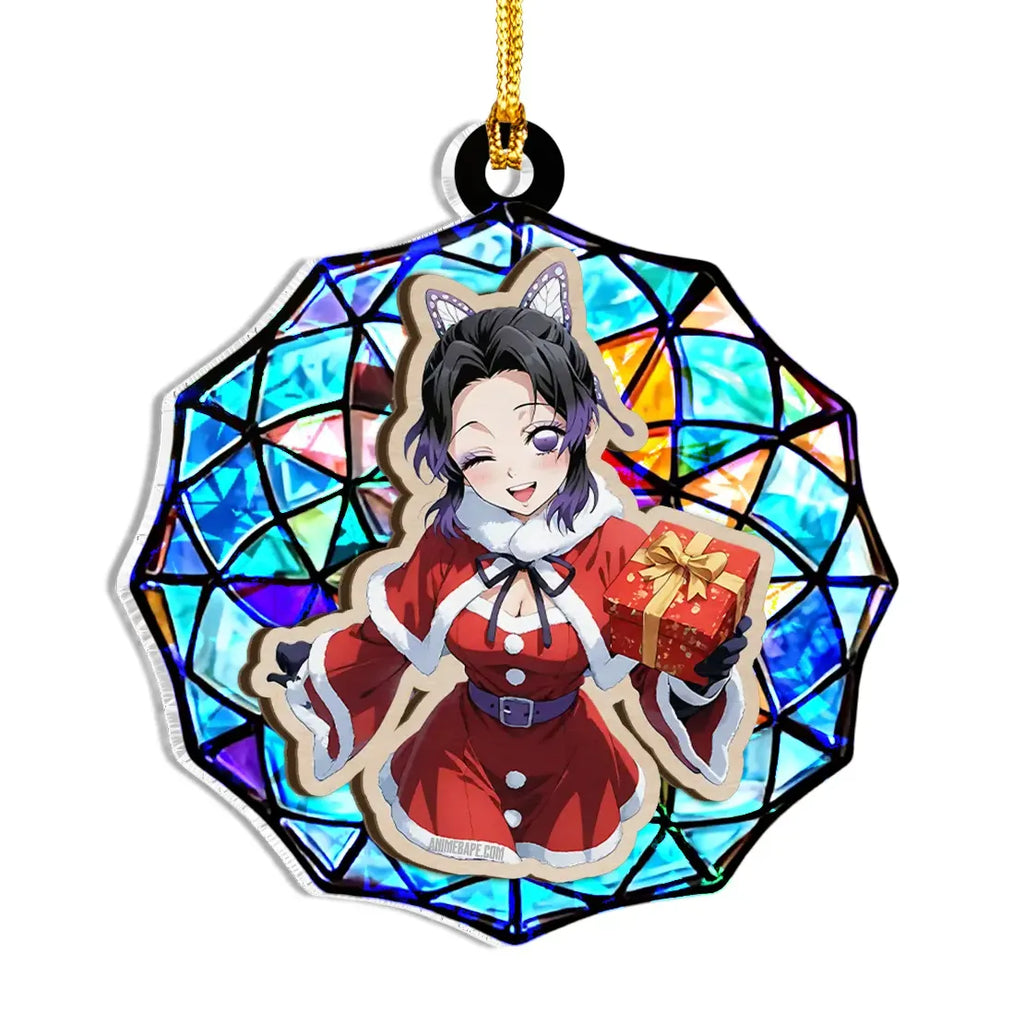 Shinobu Kocho Demon Slayer V2 Wood Shattered Glass Hologram Ornament - 8 in