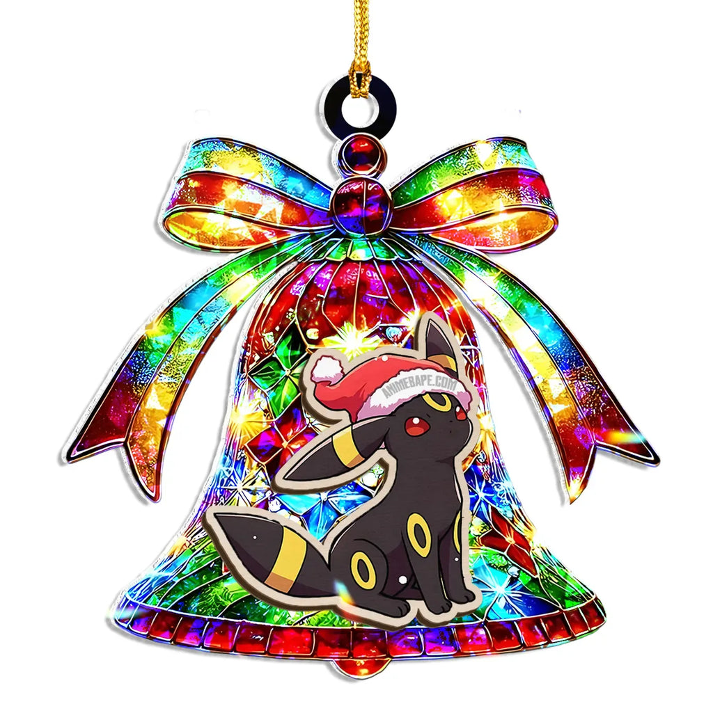 Umbreon Pokemon Wood Shattered Glass Hologram Ornament - 8 in