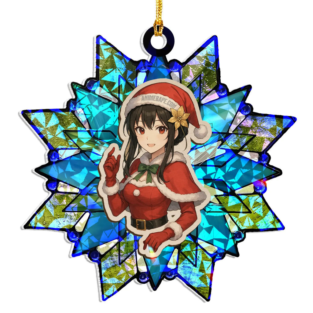 Yor Forger Spy x Family Wood Shattered Glass Hologram Ornament - 8 in