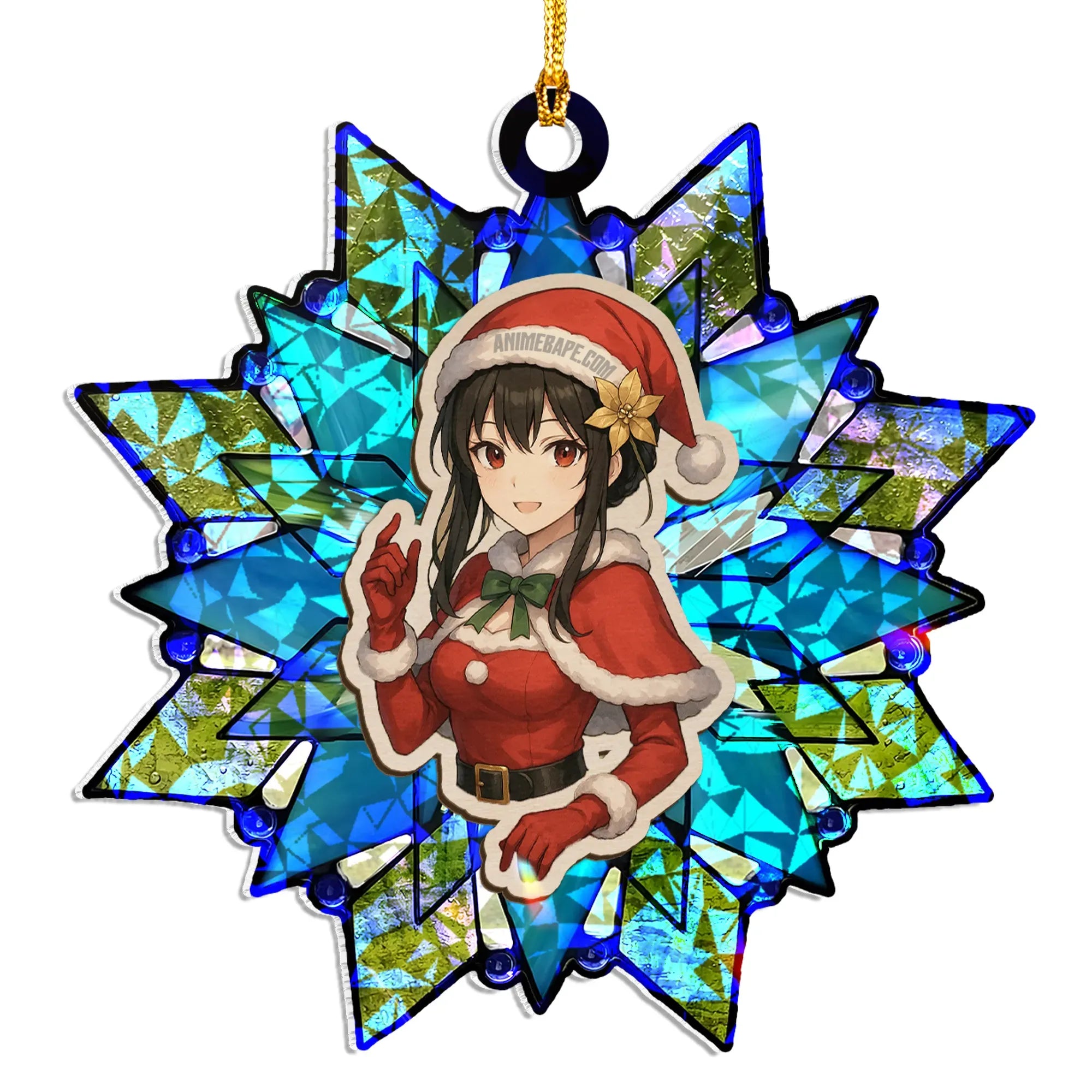 Yor Forger Spy x Family Wood Shattered Glass Hologram Ornament - 8 in