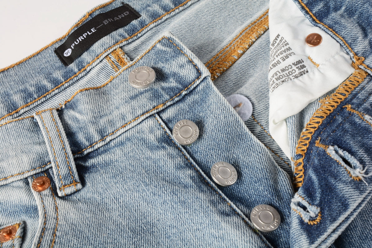 Men Streetwear Jeans Light Blue Ripped Graffiti Print Distressed skinny 9101