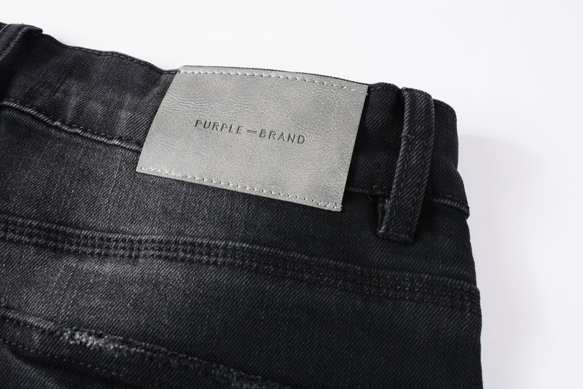 Men Streetwear Jeans Distressed Black Paint Splash Patch Ripped skinny 9099