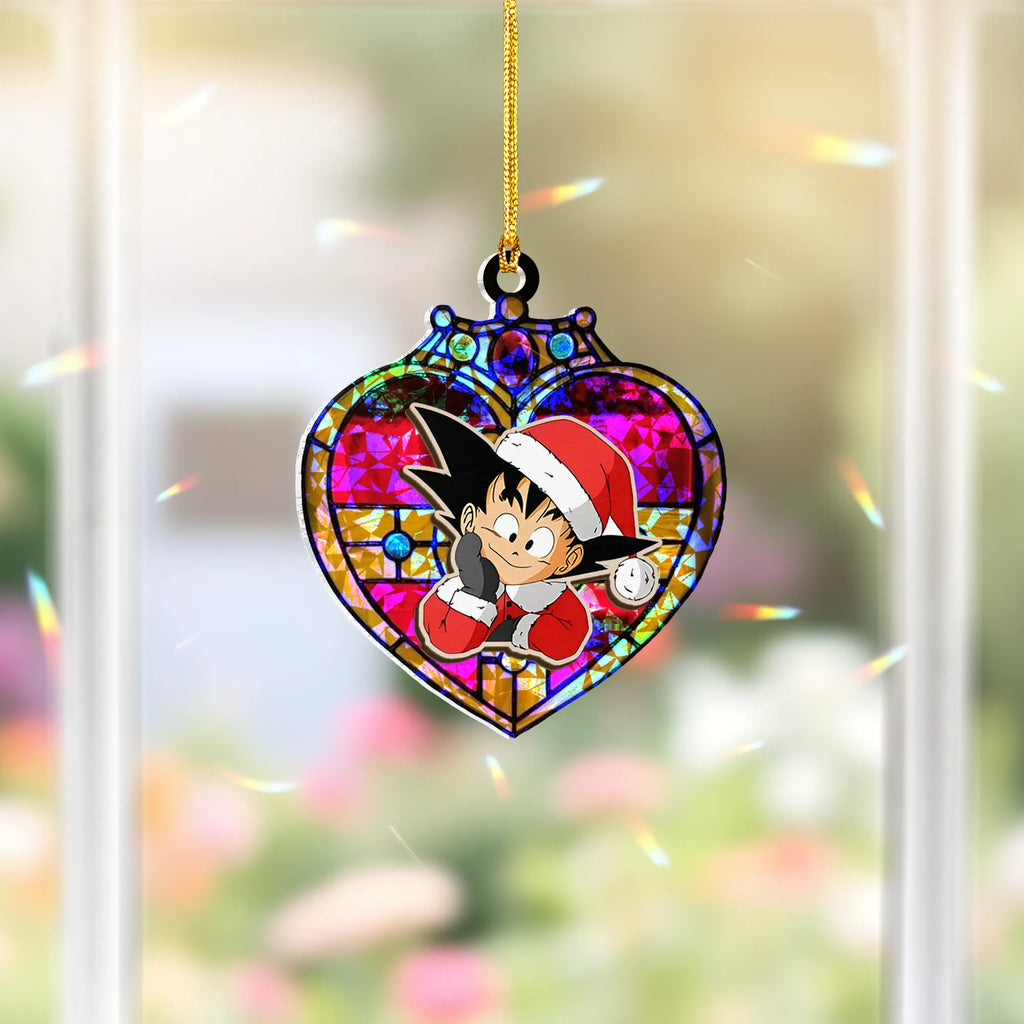 Goku Dragon Ball V5 Wood Shattered Glass Hologram Ornament - 5 in