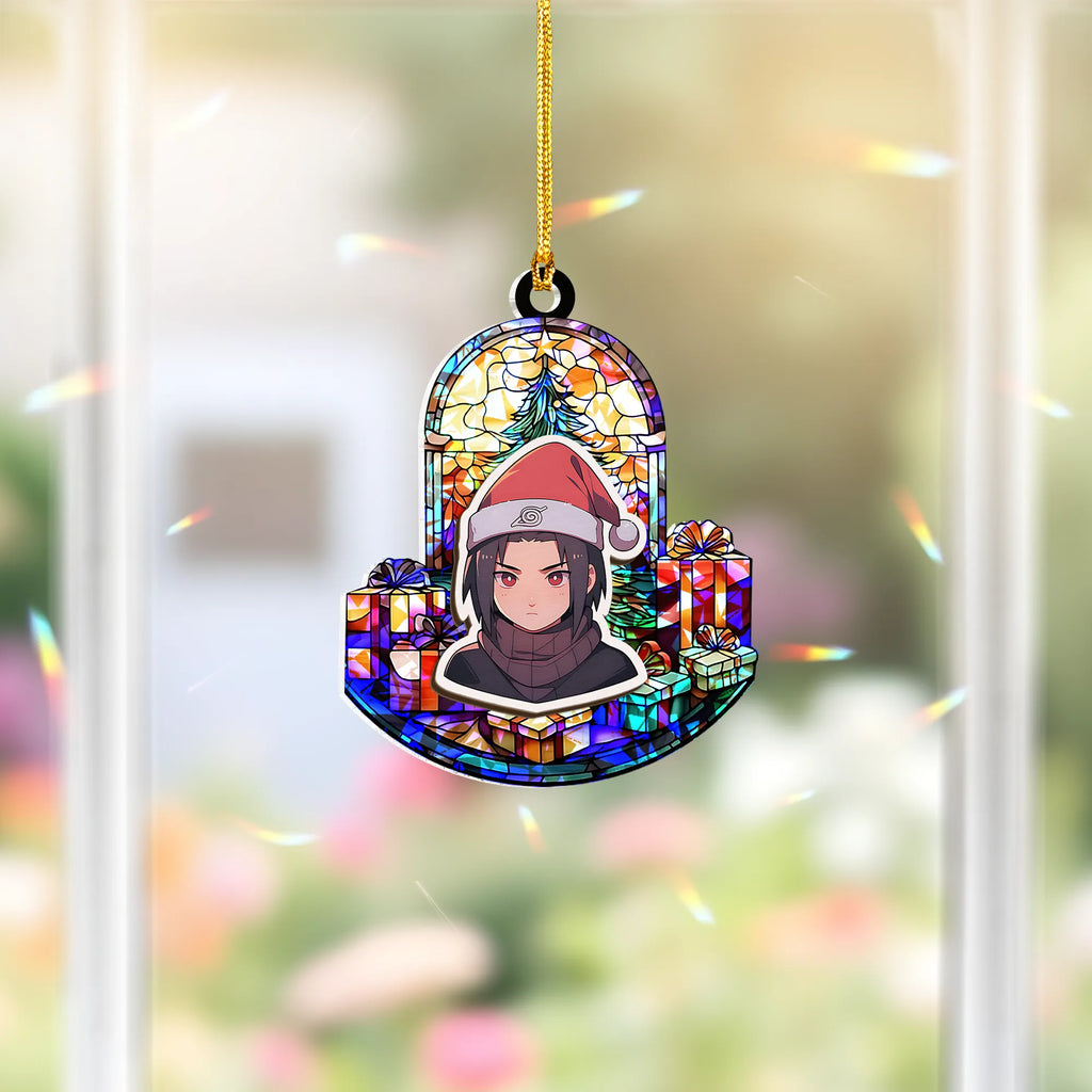 Itachi Uchiha Naruto Wood Shattered Glass Hologram Ornament - 5 in