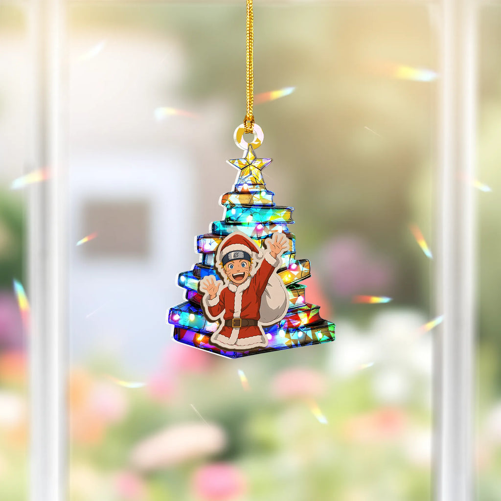 Naruto Uzumaki Naruto V3 Wood Shattered Glass Hologram Ornament - 5 in