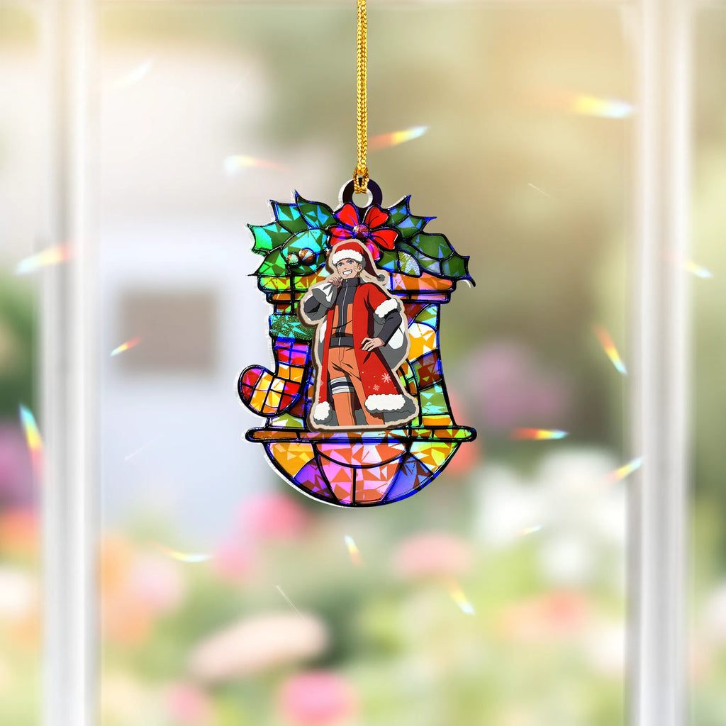 Naruto Uzumaki Naruto Wood Shattered Glass Hologram Ornament - 5 in