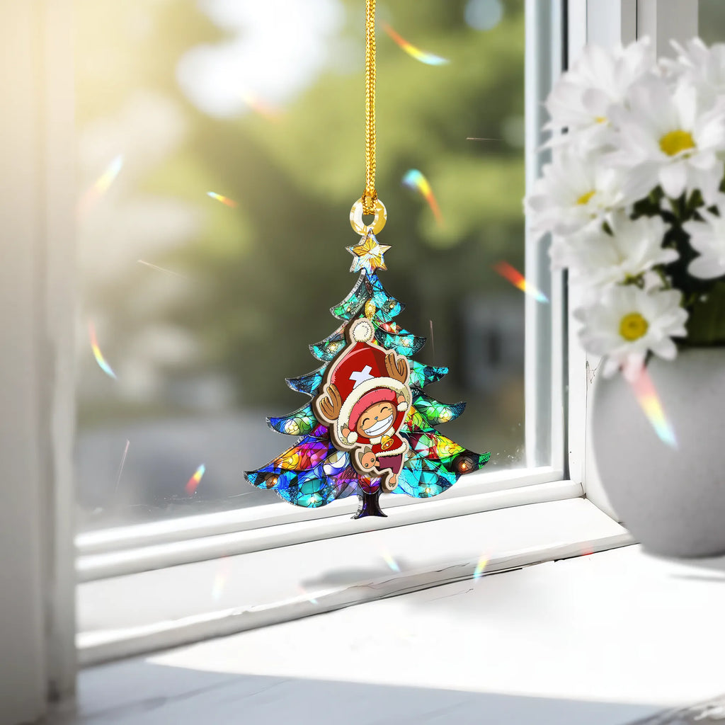 Tony Tony Chopper One Piece Wood Shattered Glass Hologram Ornament - 5 in