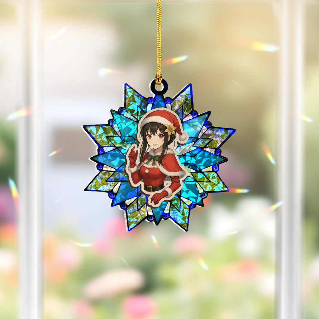 Yor Forger Spy x Family Wood Shattered Glass Hologram Ornament - 5 in