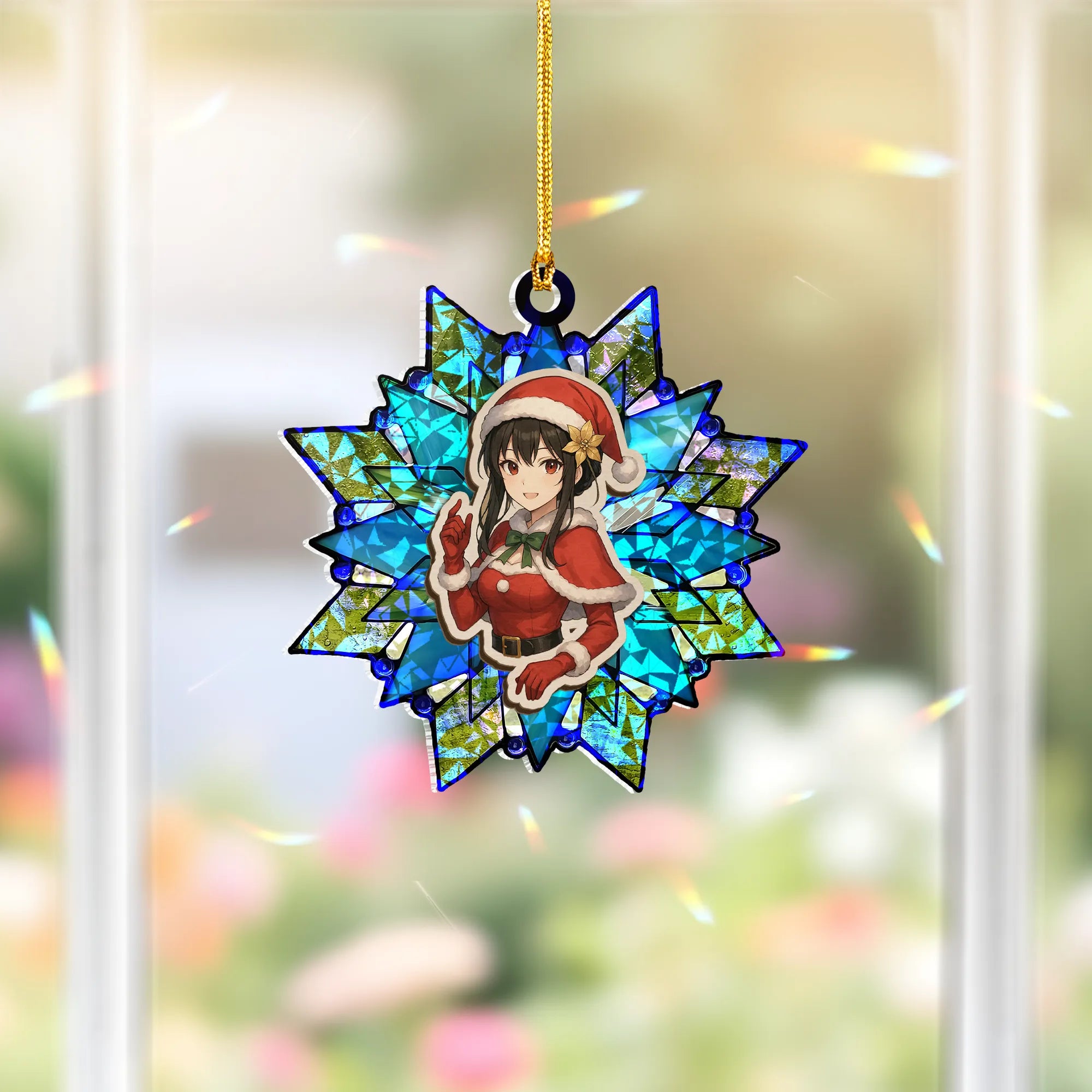 Yor Forger Spy x Family Wood Shattered Glass Hologram Ornament - 5 in