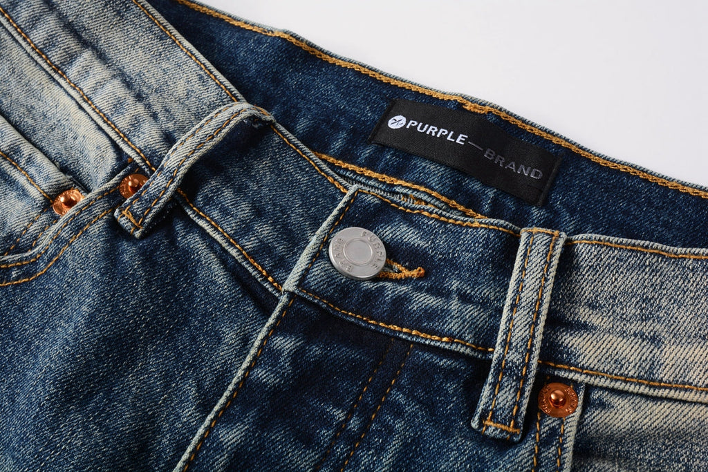 Men Classic Streetwear Jeans Light Washed Distressed skinny Fit 9097