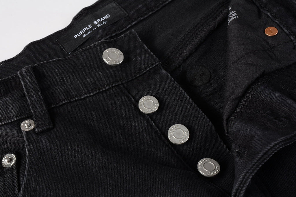 Men Streetwear Denim Shorts Black Wash with White Paint Splashes and Raw Hem 5002