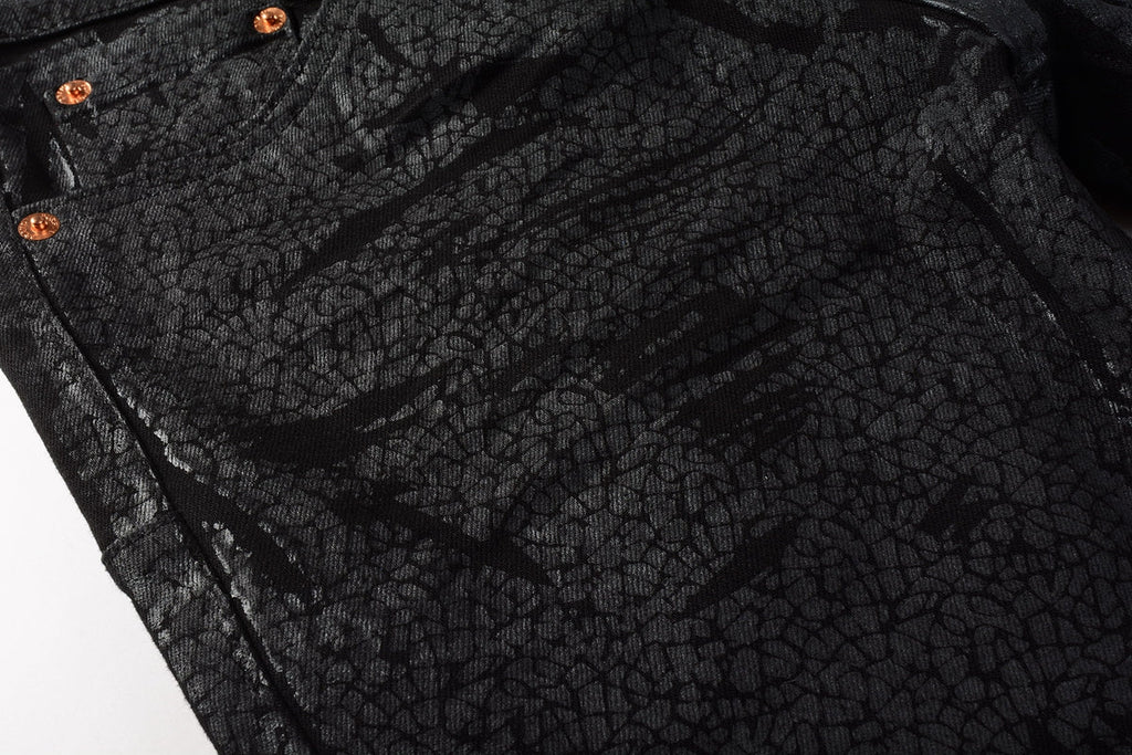 Jeans Coating Texture Personalized Fashion Trend High quality pants 9026