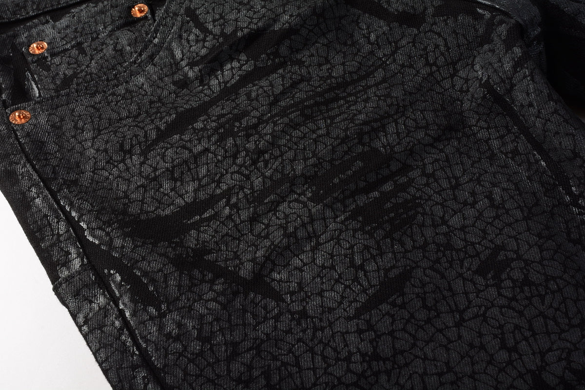 Jeans Coating Texture Personalized Fashion Trend High quality pants 9026