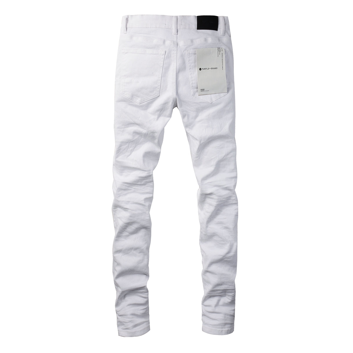 Men Streetwear Skinny Jeans White Wash with Minimalist Textured Finish 9024