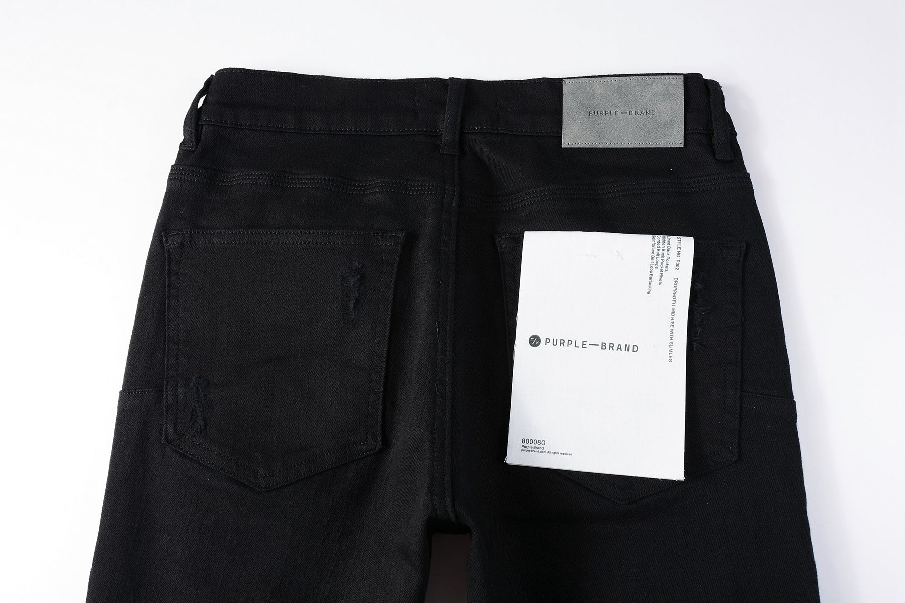Men Streetwear Skinny Jeans Black Wash with Distressed Rip Details 9022