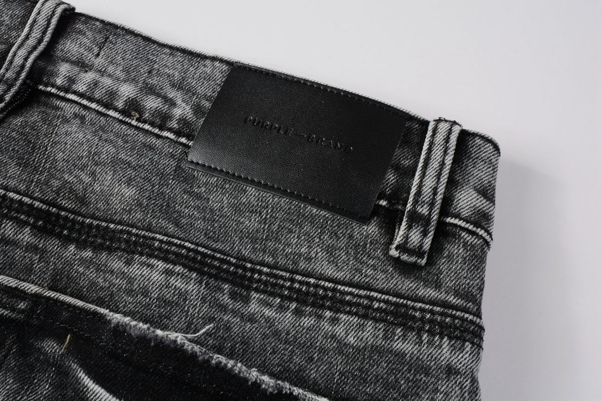Men Distressed Grey Washed skinny Jeans Ripped Scratch style 9105