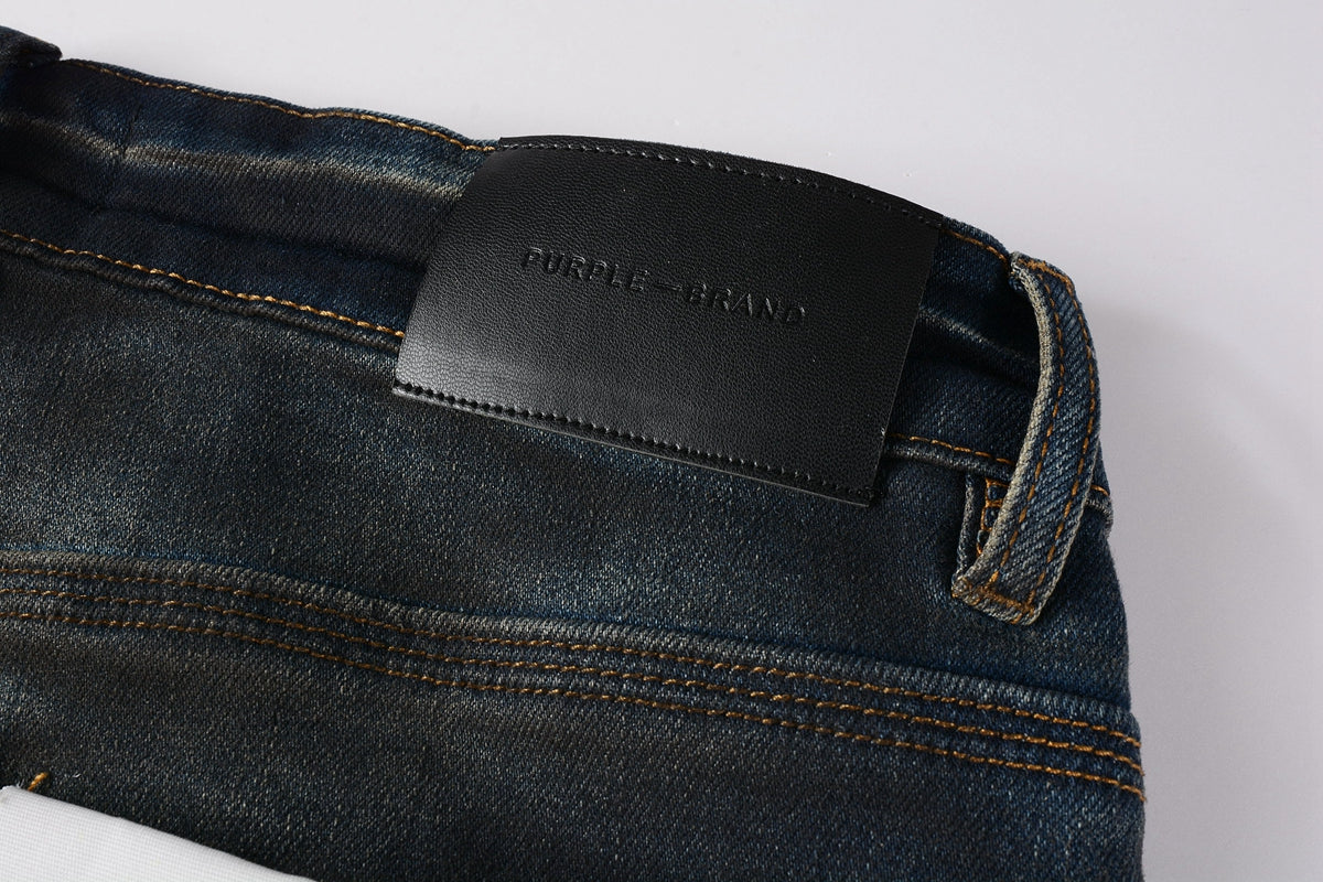 Men Streetwear Skinny Jeans Dark Gray Wash with White Paint Splatter and Brush Strokes 9036