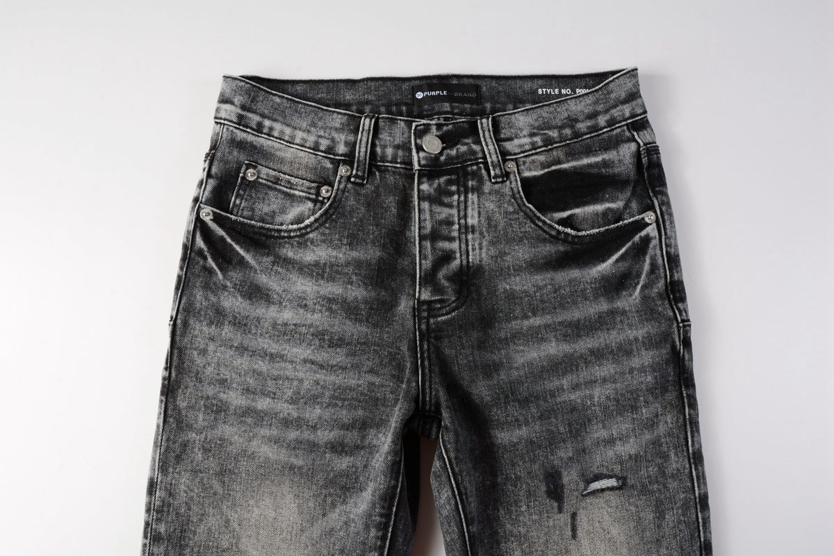Men Distressed Grey Washed skinny Jeans Ripped Scratch style 9105