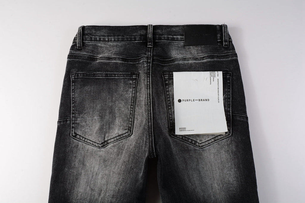 Men Streetwear Skinny Jeans Dark Gray Wash with Minimalist Style 9019