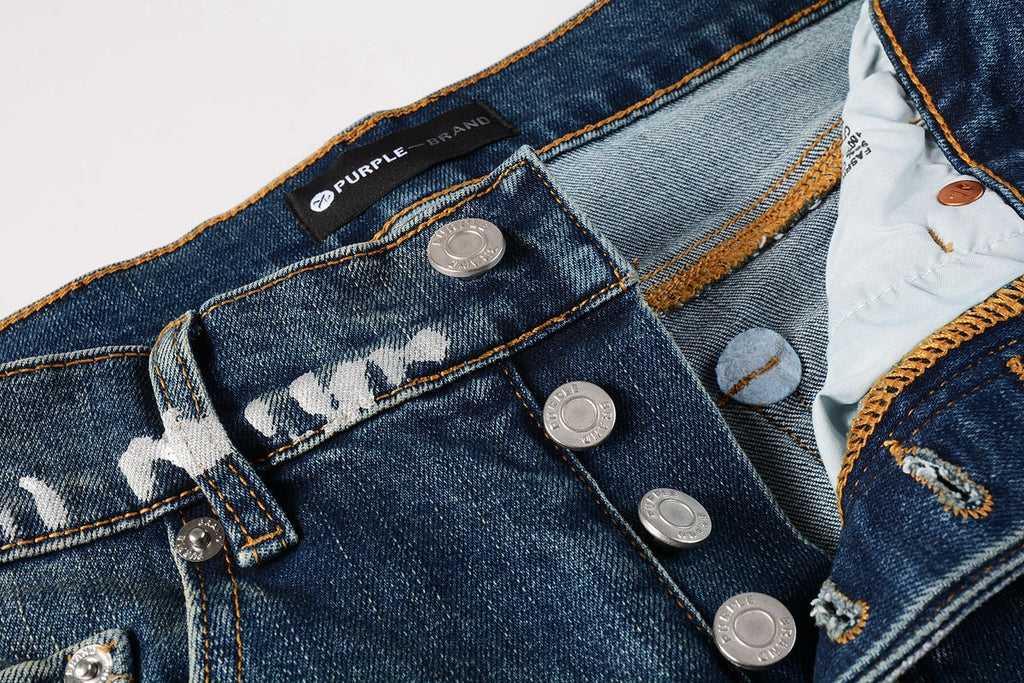 Jeans With Light Dark Paint Distressed Fashion Trend High 9040