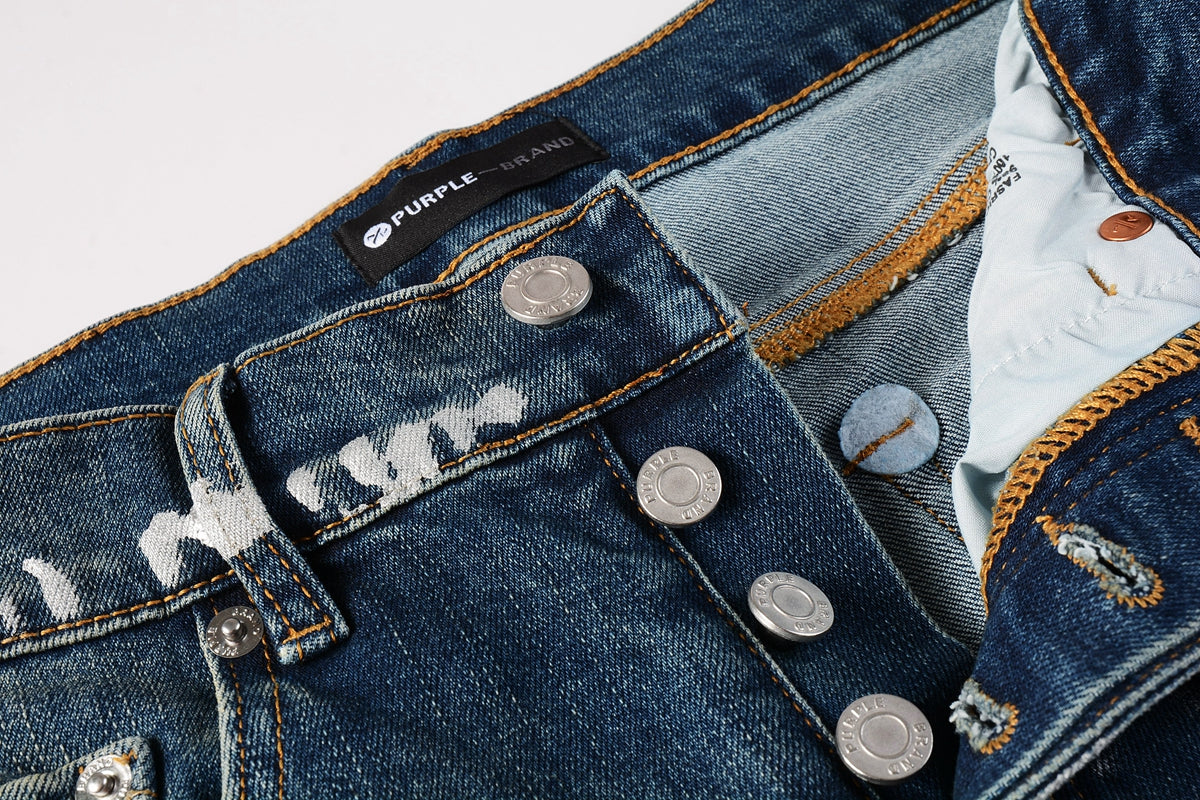 Jeans With Light Dark Paint Distressed Fashion Trend High 9040