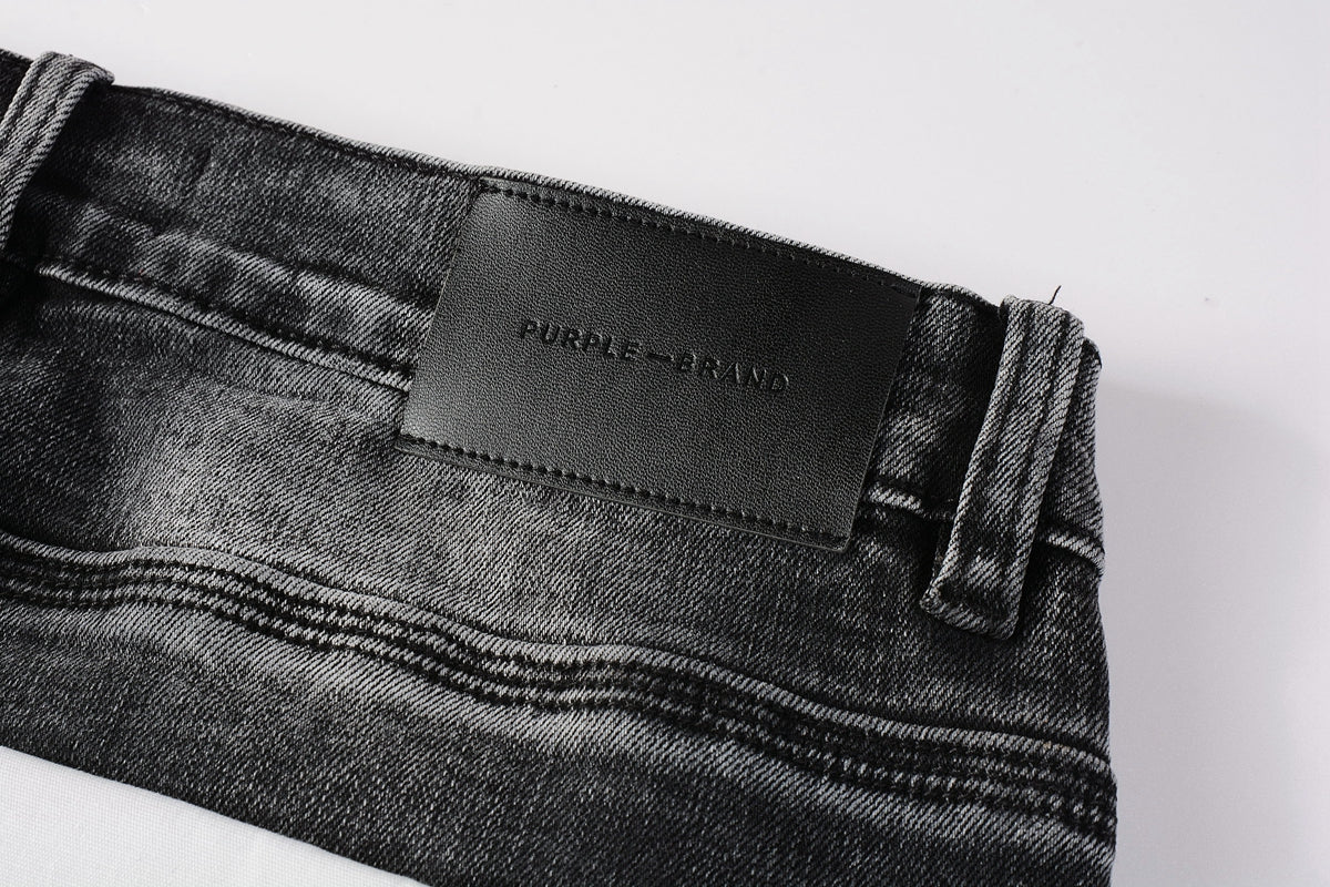 Men Streetwear Skinny Jeans Dark Gray Wash with Minimalist Style 9019