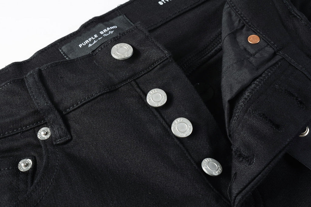Men Streetwear Denim Shorts Black Wash with Minimalist Design and Raw Hem 5023