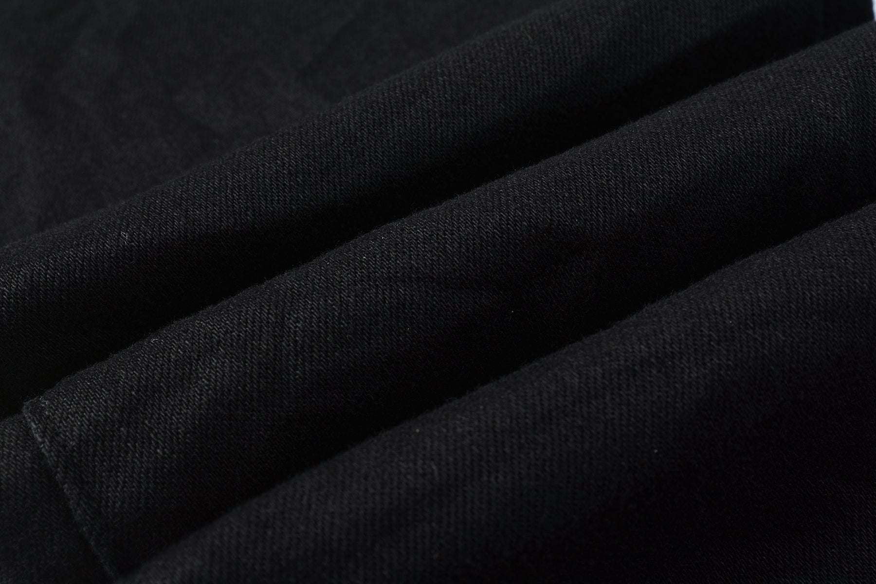 Men Streetwear Skinny Jeans Black Wash with Clean Minimalist Style 9023