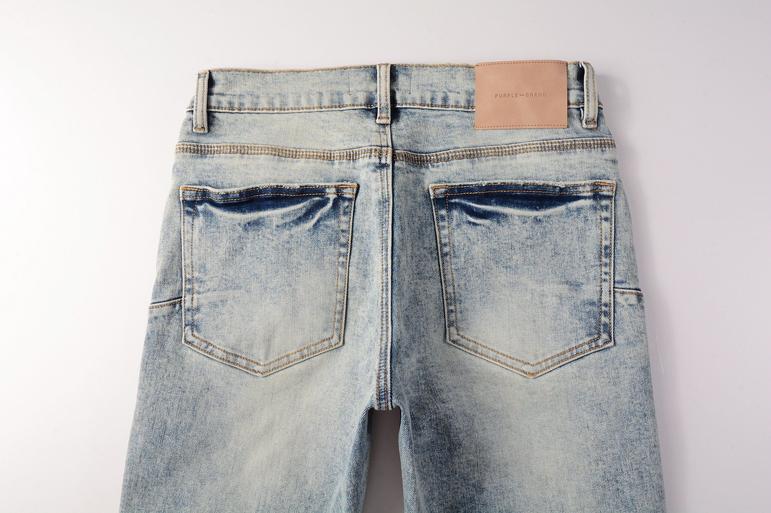 Men Streetwear Jeans Distressed Light Blue Abstract Ripped skinny 9093