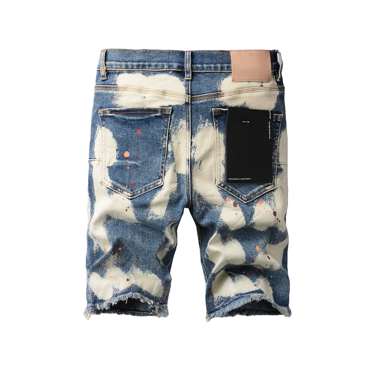 Men Streetwear Skinny Jeans Black and White Graffiti Wash with Multi Color Paint Splash 5090