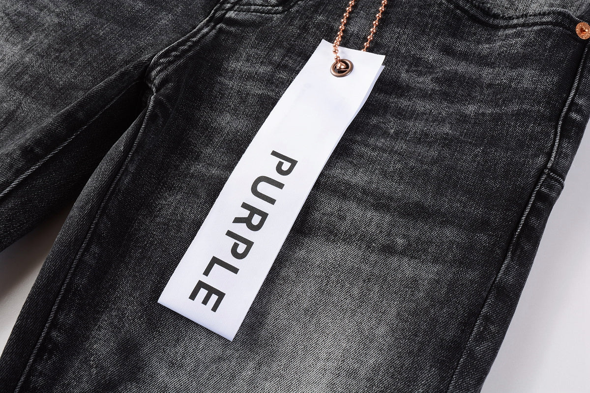 Men Streetwear Skinny Jeans Dark Gray Wash with Minimalist Style 9019