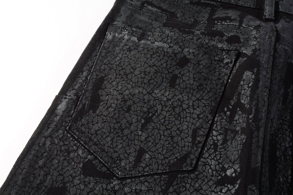Jeans Coating Texture Personalized Fashion Trend High quality pants 9026