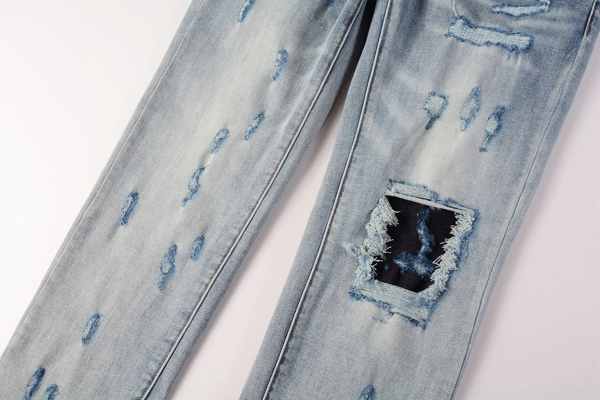 New Purple Personality Fashion Jeans 9038